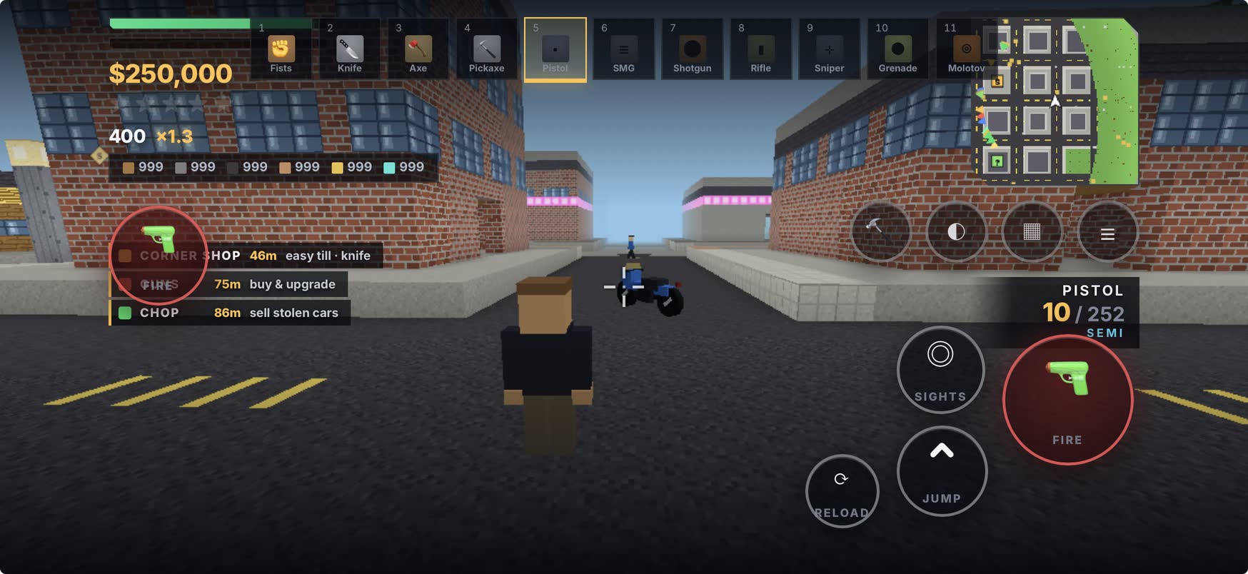 Hard Block Life player in a city street during a police pursuit